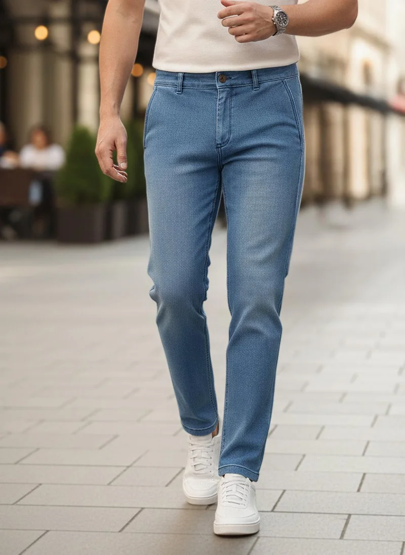 Urbano Fashion Men's Light Blue Slim Fit Washed Jeans Stretchable